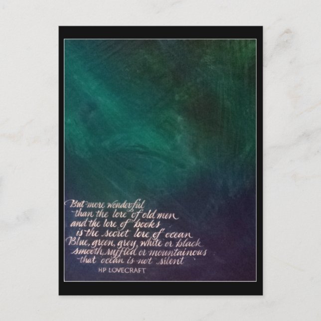 Carte Postale Lovecraft Lore de peinture océanique Calligraphie (Devant)