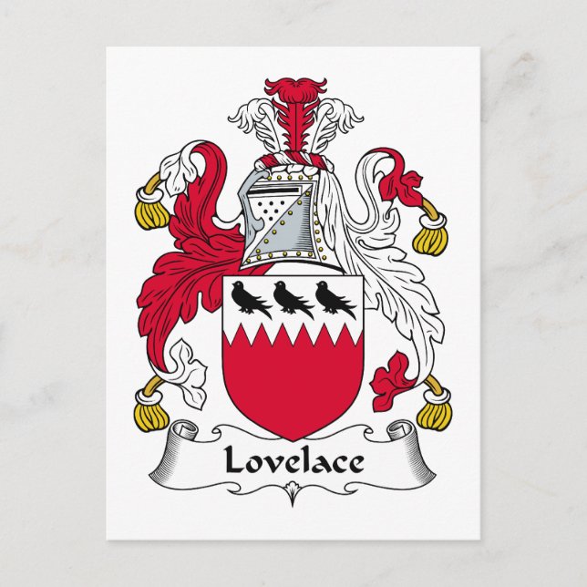 Carte Postale Lovelace Family Crest (Devant)