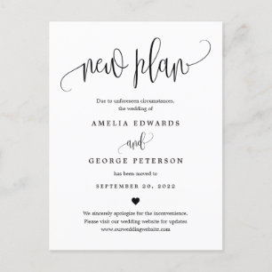 Carte Postale Lovely Calligraphy MODIFICATIVE COULEUR Mariage Up