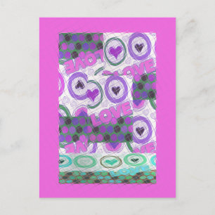 Carte Postale Lovely Love Heart Motif Art Imprimer