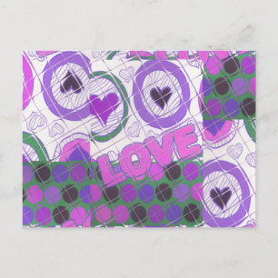Carte Postale Lovely Love Heart Motif Art Imprimer