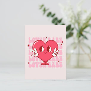 Carte Postale Lover Babe   Coeur souriant mignon et texte répété