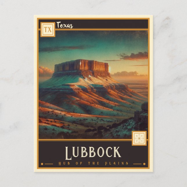 Carte Postale Lubbock, Texas | VINTAGE (Devant)