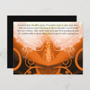 Carte Postale Luc 12:27 Voyez comment les lis poussent.