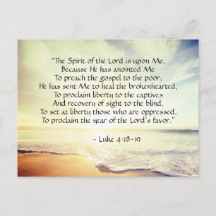 Carte Postale Luc 4:18-19, "L'Esprit du Seigneur est sur moi"