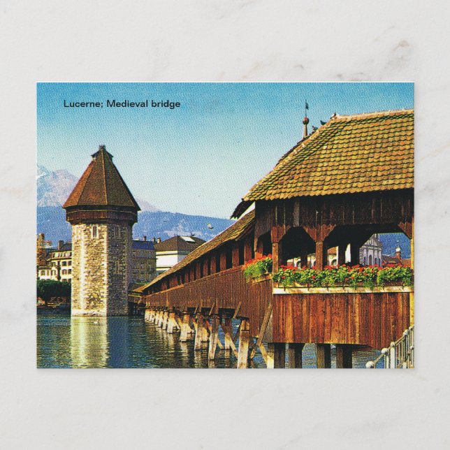 Carte Postale Lucerne ; pont médiéval (Devant)