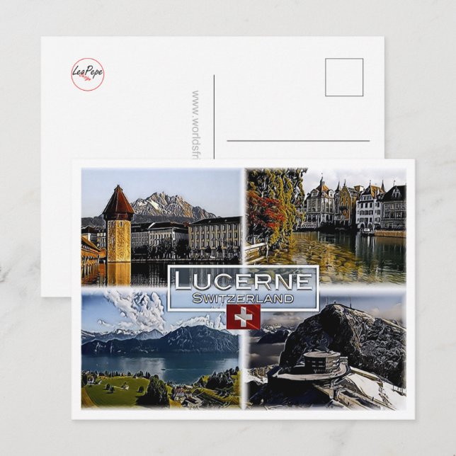 Carte Postale Lucerne - Suisse - Mosaïque - (Devant / Derrière)