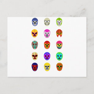 Carte Postale Lucha Libre Masque Mexicain Lutte