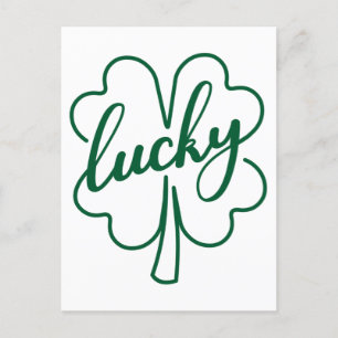 Carte Postale Lucky Clover Shamrock Leaf St. Patrick's Day Gift