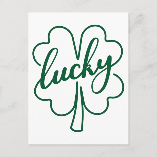 Carte Postale Lucky Clover Shamrock Leaf St. Patrick's Day Gift (Devant)