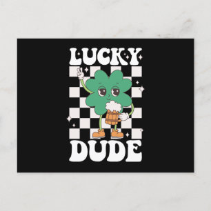 Carte Postale Lucky Dude Shamrock Jour de la Saint Patrick irlan