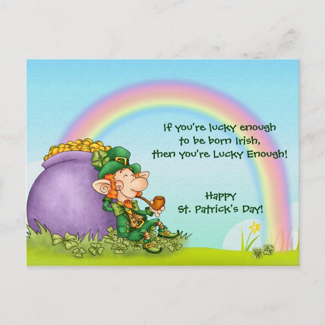 Carte Postale Lucky Enough Leprechaun - Personnaliser (Devant)