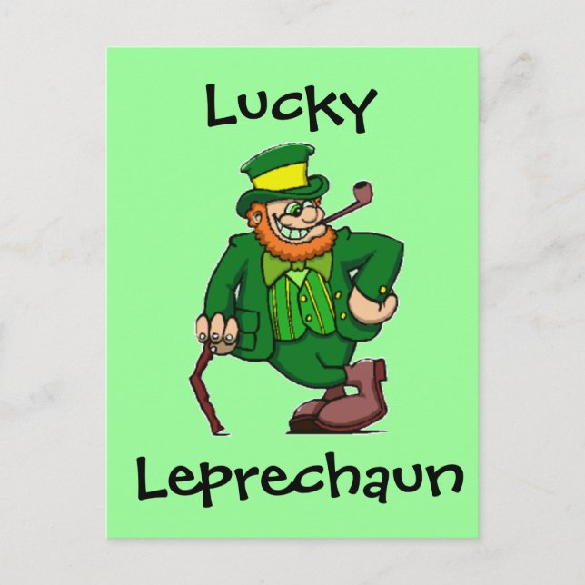 Carte Postale Lucky Happy Irish Leprechaun (Devant)