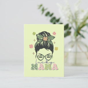 Carte Postale Lucky Mama - Messy Bun - Clover St. Patrick