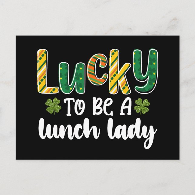 Carte Postale Lucky To Be A Lunch Lady School St Patrick's Day (Devant)