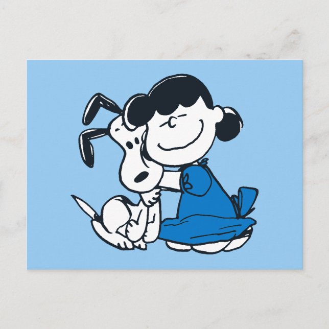 Carte Postale Lucy serrant Snoopy dans ses bras (Devant)