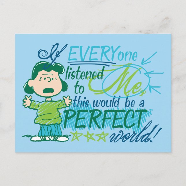 Carte Postale Lucy "Si Tout Le Monde M'Écoutait..." (Devant)