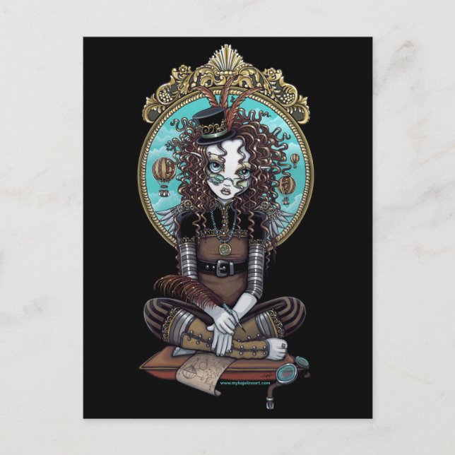 Carte postale "Lucy" Steam Punk Balloon Fairy Art (Devant)