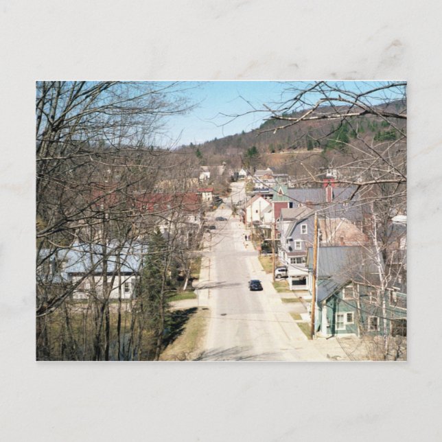 Carte Postale Ludlow, Vermont - Rue Dépôt (Devant)