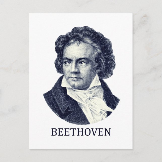 Carte Postale Ludwig van Beethoven, bleu (Devant)