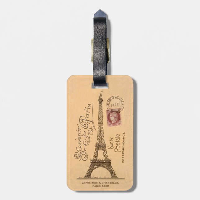 Carte Postale Luggage Tag (Back Vertical)