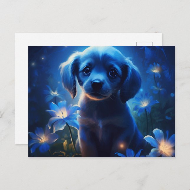 Carte Postale lumière bleue (Devant / Derrière)