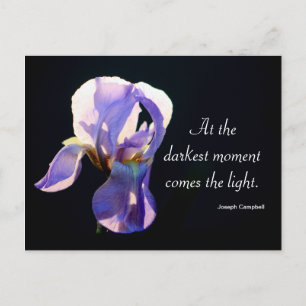 Carte Postale Lumière Dans L'Obscurité Iris Photographie & Citat
