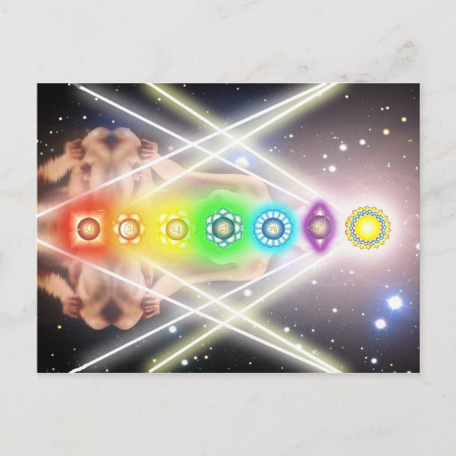 Carte Postale Lumière de chakra de méditation (Devant)