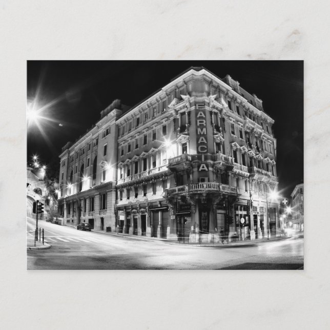 Carte Postale Lumière de la ville et bâtiments la nuit (Devant)