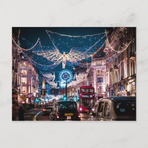 CARTE POSTALE LUMIÈRE DE NOËL - RUE RÉGENT, LONDRES, ROYAUME-UNI