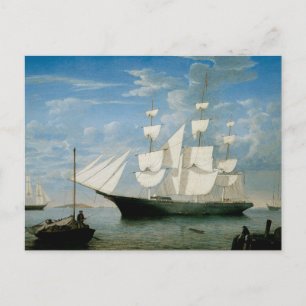 Carte Postale Lumière étoile dans le port de Boston