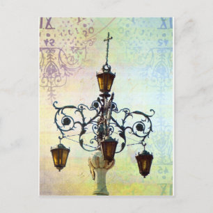 Carte Postale Lumière Plaza avec Arrière - plan Pastel