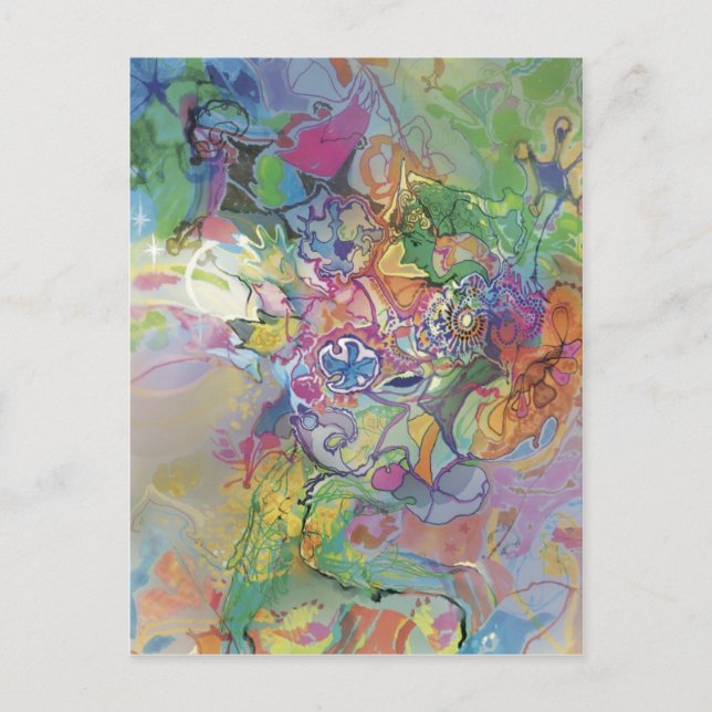 Carte Postale Lumière verte étoilée~~~ (Devant)