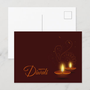 Carte Postale Lumières Chaleureuses Heureux Diwali