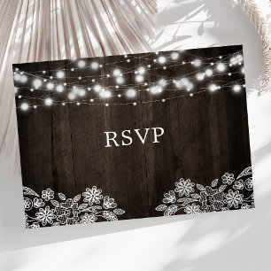 Carte Postale Lumières de chaîne en dentelle et bois Mariage rus