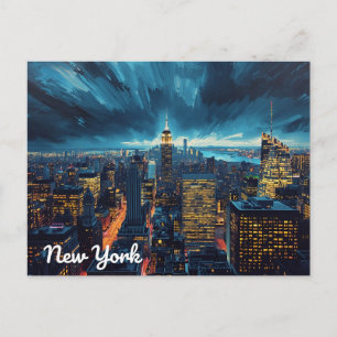 Carte Postale Lumières de la ville de New York