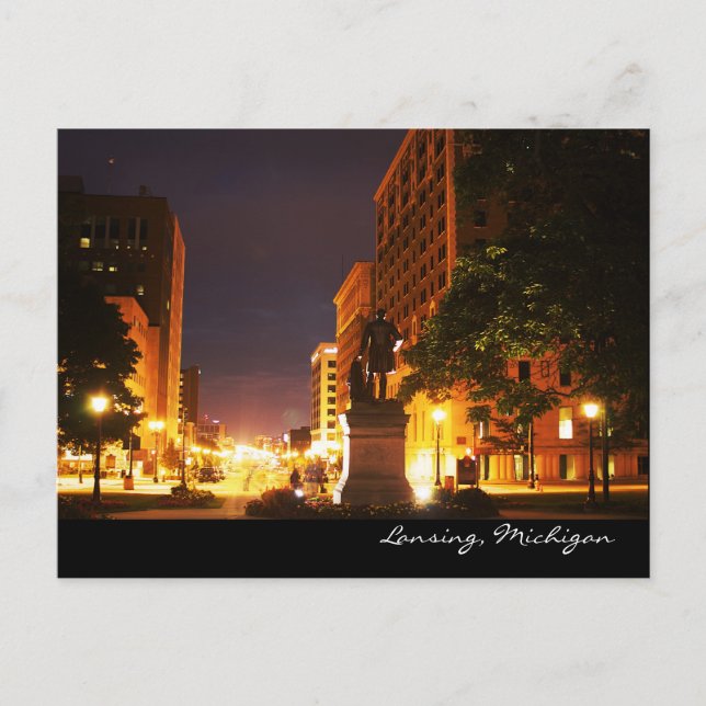Carte Postale Lumières de l'avenue Michigan (Devant)