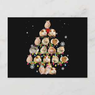 Carte Postale Lumières de sapin de Noël de cochon d'Inde Cadeau