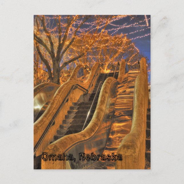 Carte Postale Lumières d'hiver Omaha Nebraska (Devant)