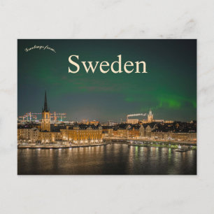Carte Postale Lumières du Nord à Stockholm Suède
