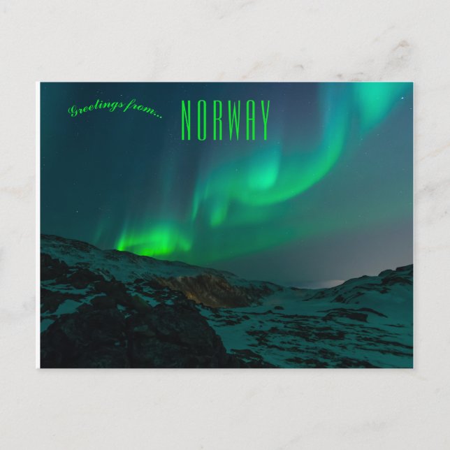 Carte Postale Lumières du Nord à Tromso Norvège (Devant)