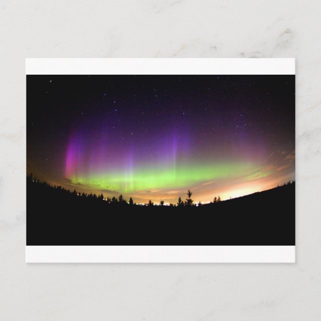 Carte Postale Lumières du Nord Ciel d'Alaska Nuit (Devant)