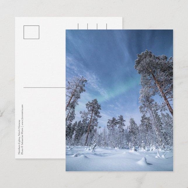 Carte Postale Lumières du Nord Norvège (Devant / Derrière)