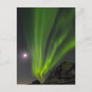Carte Postale Lumières du Nord   Plage de Haukland Île Norvège
