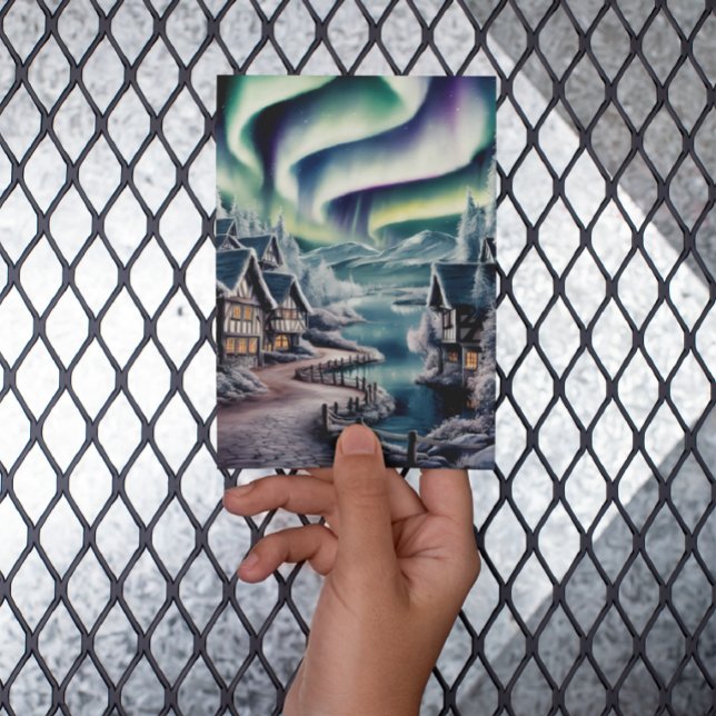 Carte Postale Lumières du Nord sur une maison de charme (Créateur téléchargé)