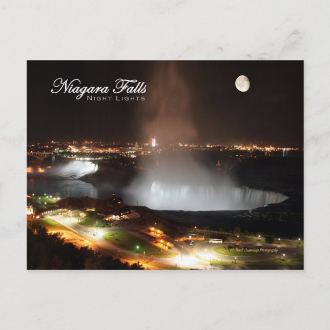 Carte Postale Lumières nocturnes de Niagara Falls (Devant)