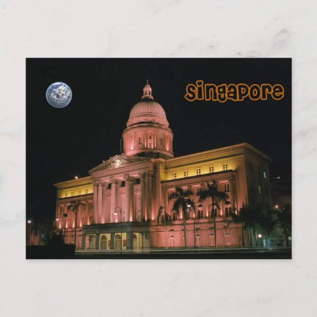 Carte Postale lumières nocturnes de Singapour (Devant)