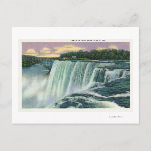 Carte Postale Luna Island Vue sur les chutes américaines (Devant)