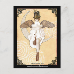 Carte Postale Lunar Steampunk Postcard