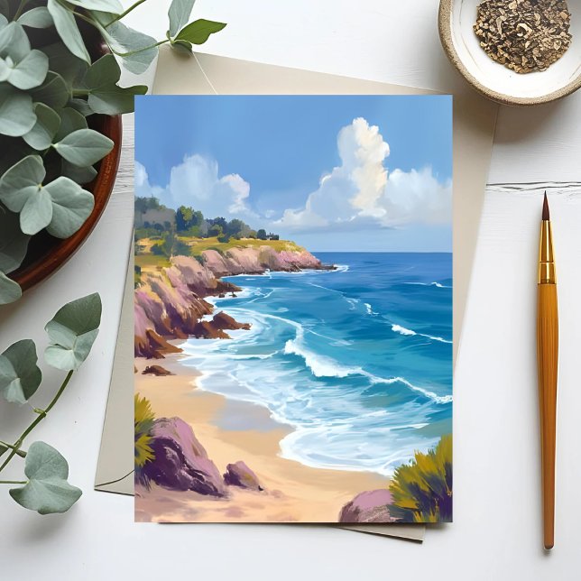 Carte Postale Lundi à Malibu | Plage Cliffs CA Travel (Créateur téléchargé)